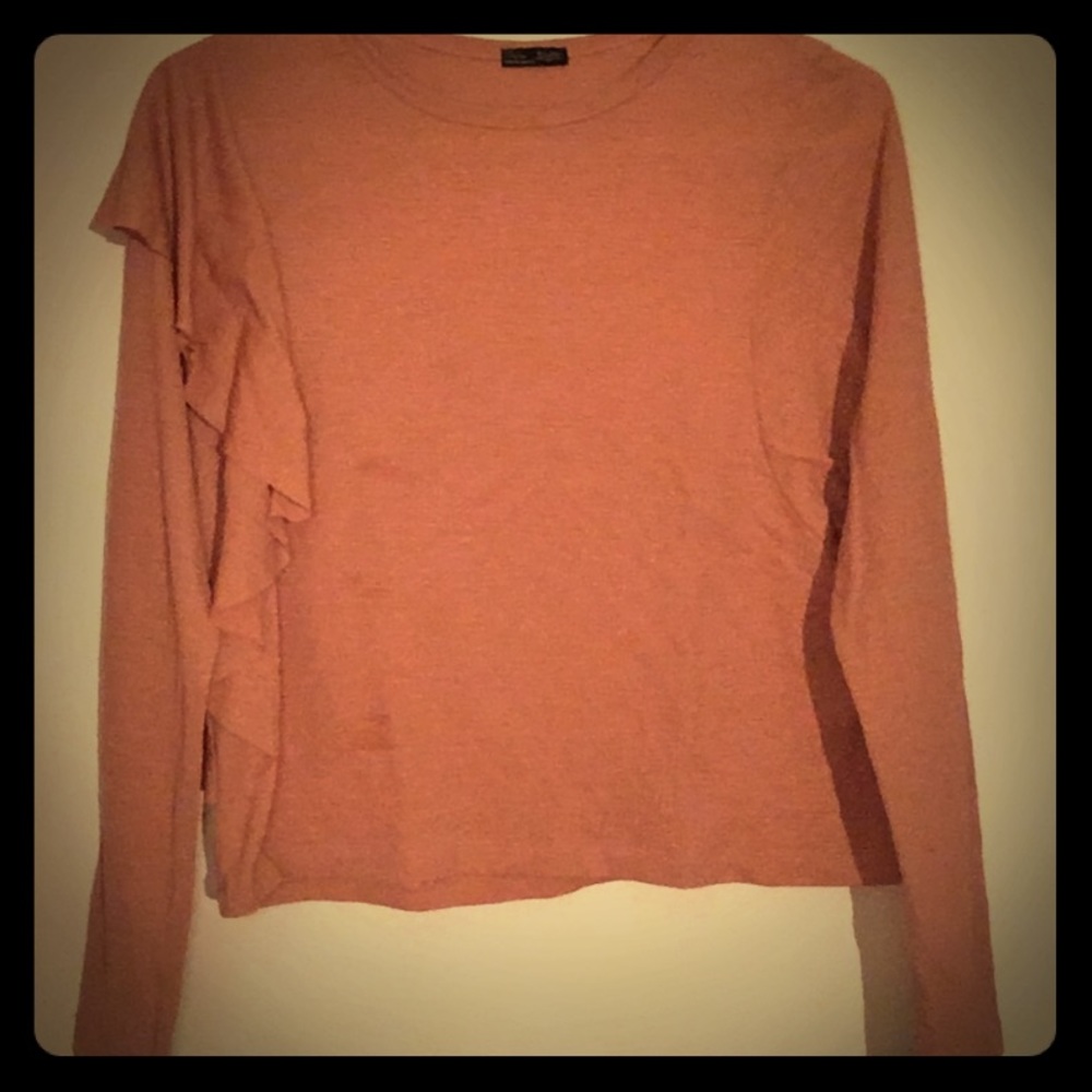 Zara Dusty Pink Top with Ruffle